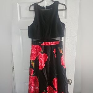 High-Low, Elegant, Floral Prom or Party Dress.